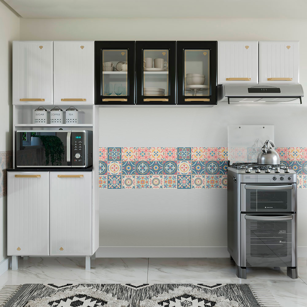 Cozinha Modulada Telasul Diamante 3 Peças 9 Portas Aço