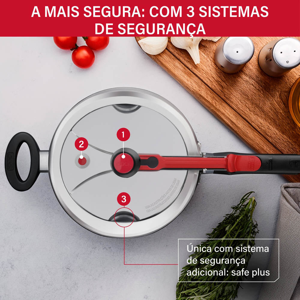 Panela de Pressão Clock Original Alumínio 7L — foto 7