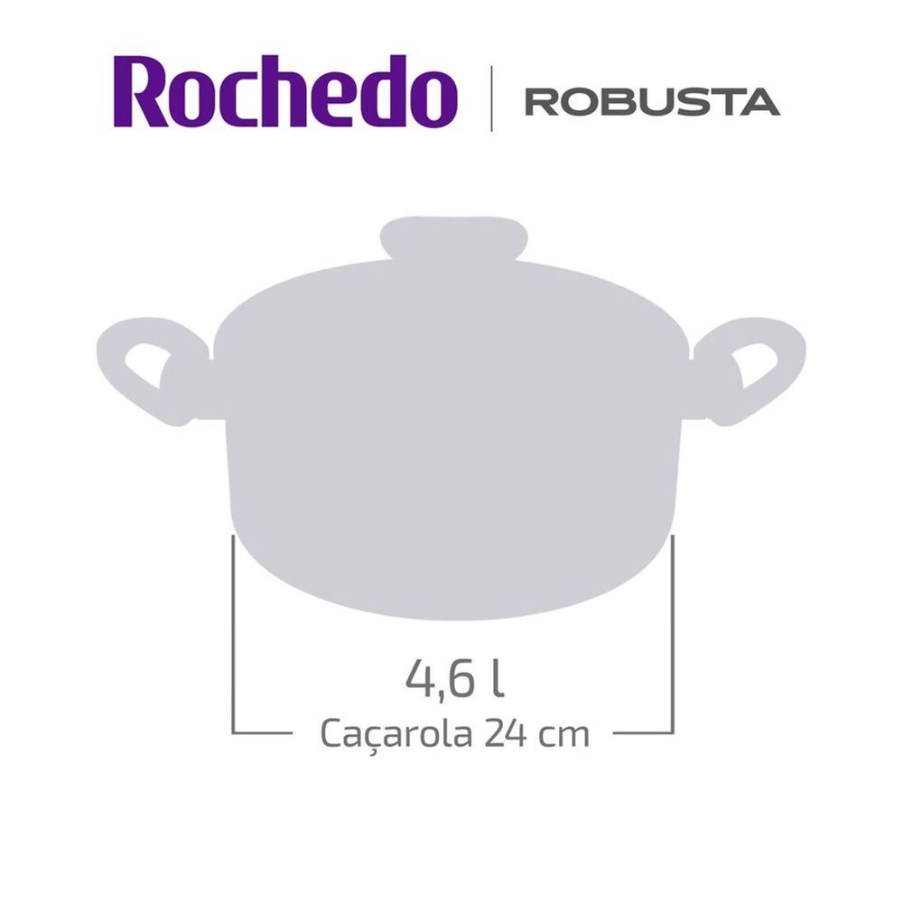Caçarola Rochedo Robusta 24cm 4,6L Antiaderente — foto 6