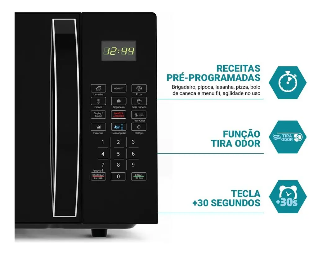 Micro-ondas Philco 28L Limpa Fácil 1100W Preto — foto 4