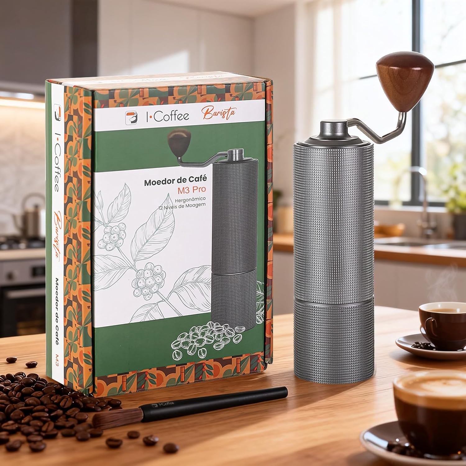 Moedor de Café Ajustável - 30 Níveis de Moagem em Metal
