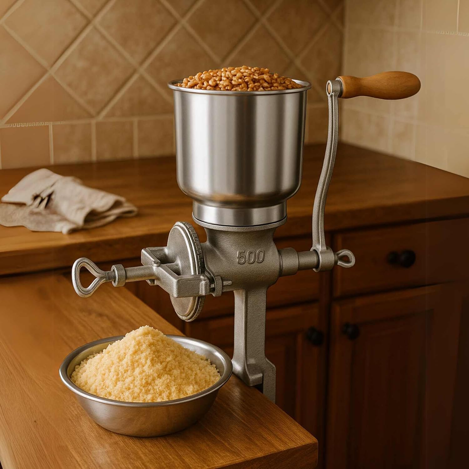 Moedor Moinho Manual de Ferro Fundido para Cereais e Grãos — foto 5