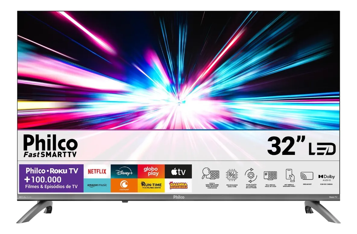 Smart TV 32" Philco Roku TV P32CRB - Dolby Audio, HDR10, LED — foto 4