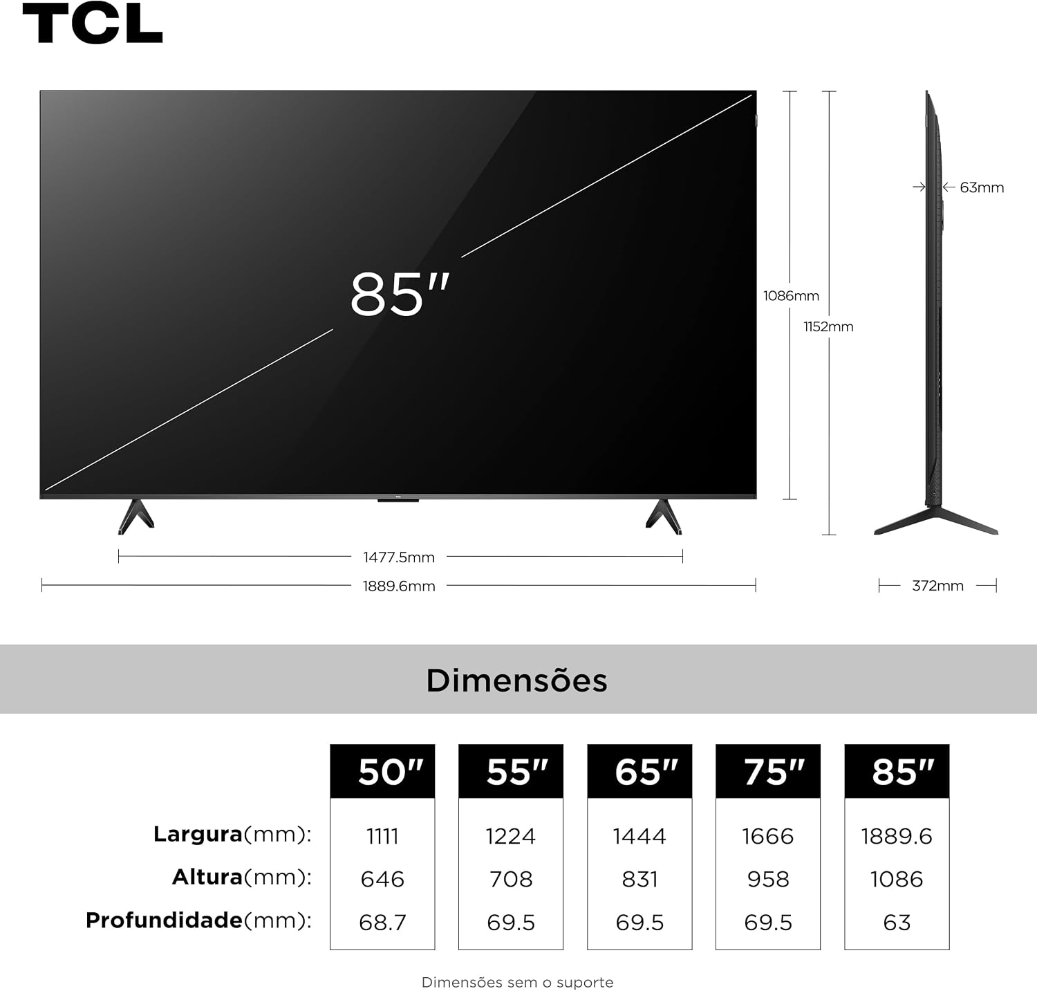 Smart TV TCL QLED 55" com Google Assistant, 3 HDMI, USB e Bluetooth — foto 3
