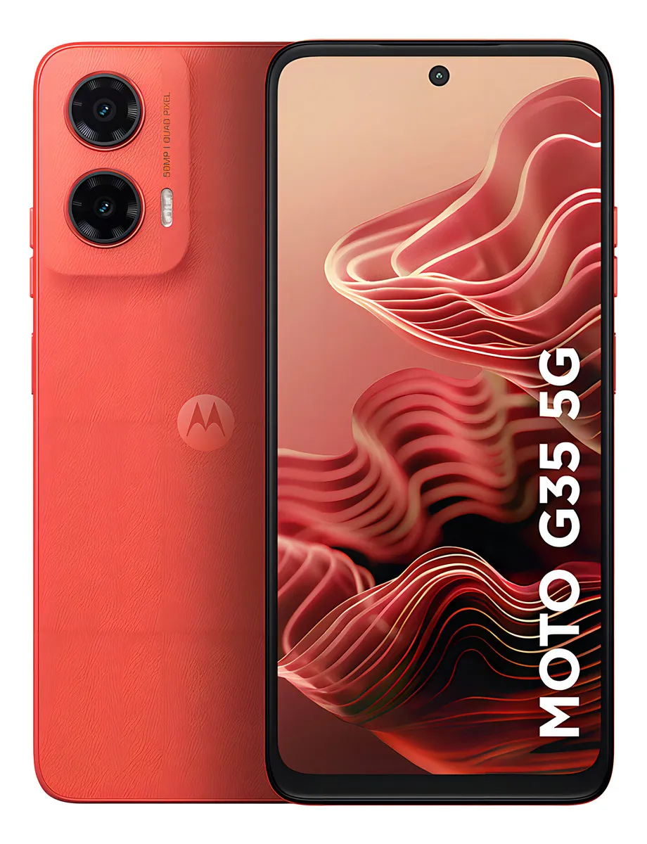 Smartphone Motorola Moto G35 5G - 256GB, 12GB RAM, Câmera 50MP, Tela 6.7" - Coral