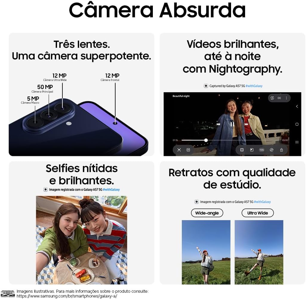 Smartphone Samsung Galaxy A57 5G 256GB 8GB RAM Câmera Tripla 50MP — foto 5