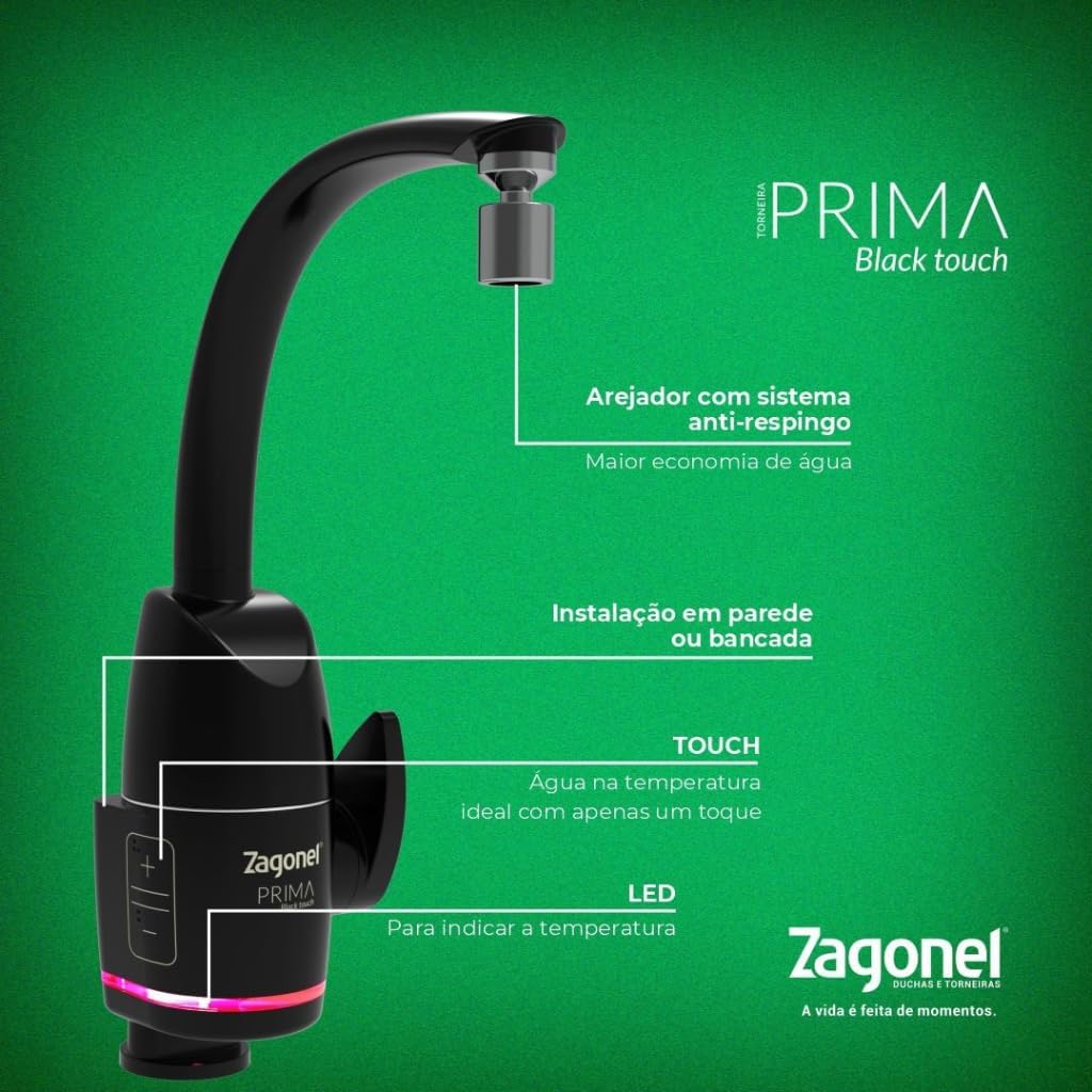 Torneira Eletrônica Prima Black 5500W 220V — foto 5