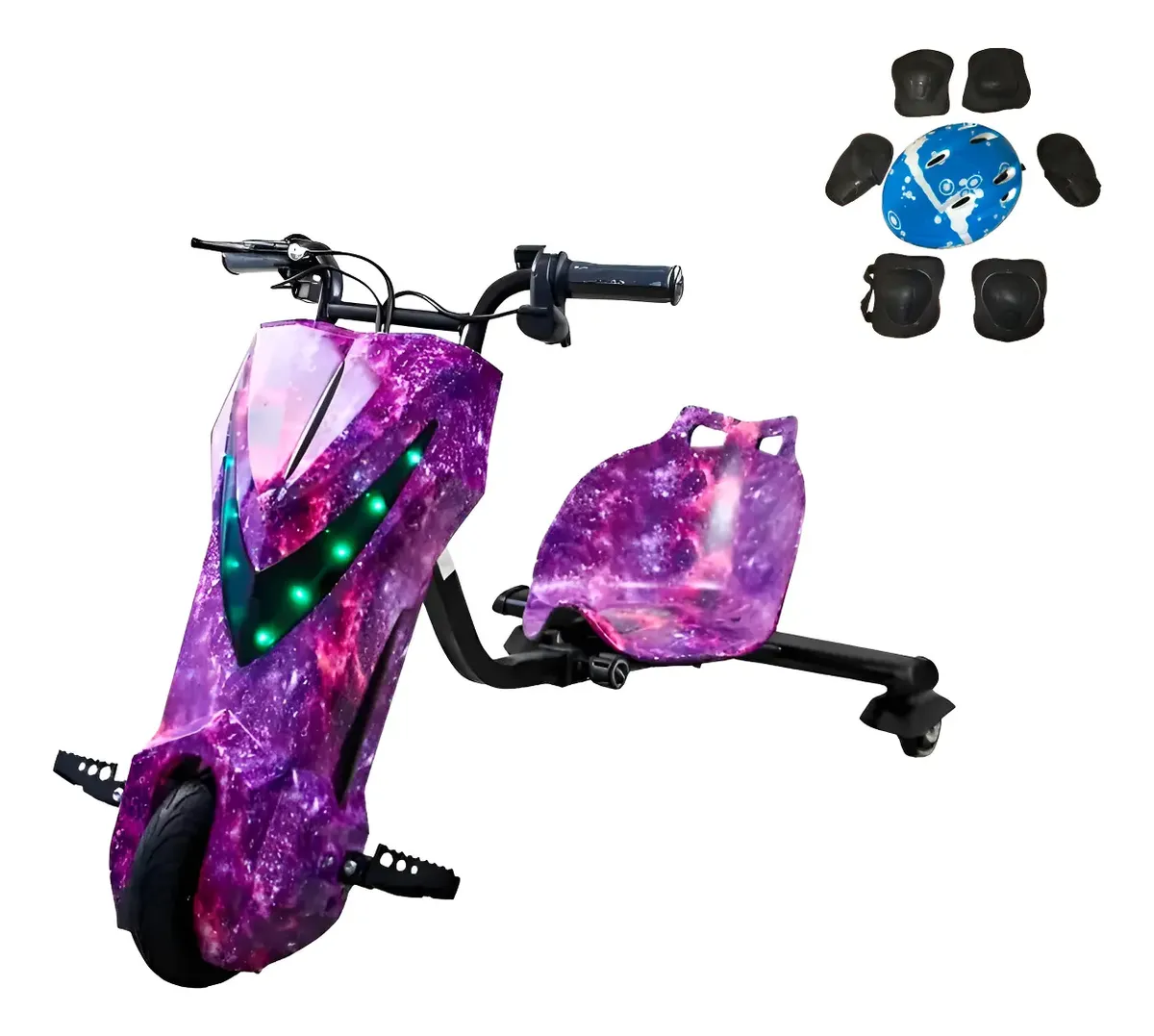 Triciclo Elétrico Drift 250W com Bluetooth e LED - 3 Velocidades