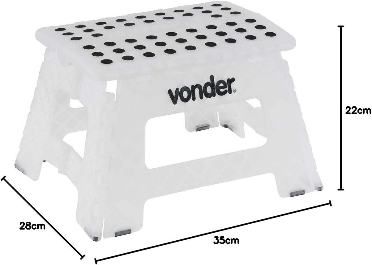 Vonder Banqueta Plástica Dobrável Branca 220 mm — foto 2