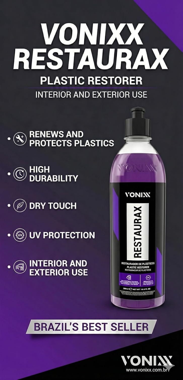 Vonixx Restaurax 500ml - Restaurador de Plásticos — foto 4