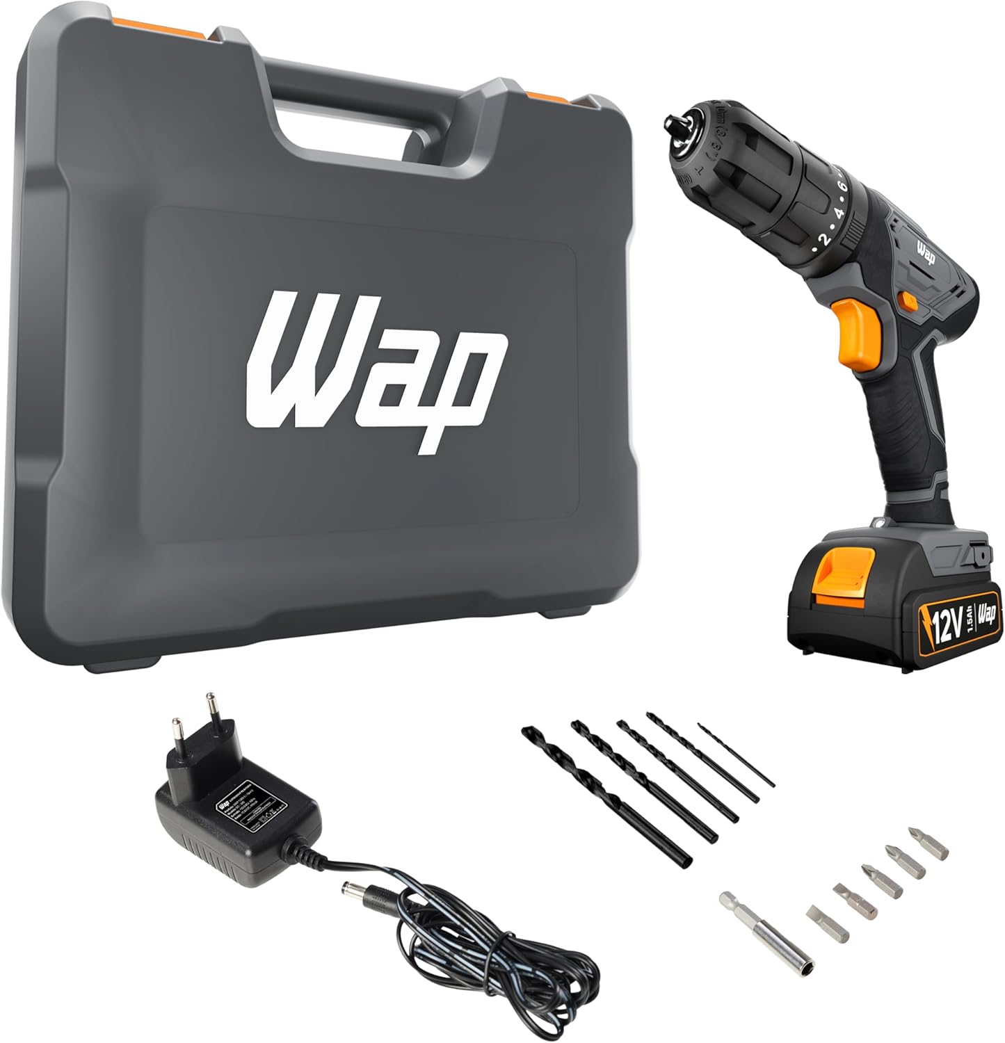 WAP Parafusadeira Furadeira de Impacto 12V WF 12K4.2 com 18 Níveis de Torque e Acessórios